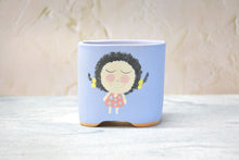 Load image into Gallery viewer, Cute girl pots - Handpainted succulent planters - Maifan colourful pots (10cm * 9cm)
