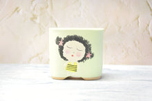 Load image into Gallery viewer, Cute girl pots - Handpainted succulent planters - Maifan colourful pots (10cm * 9cm)
