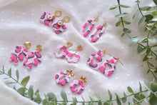 Load image into Gallery viewer, Pink Leopard Polymer Clay Earrings (style 1)
