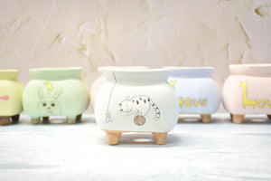 Animal pots - Handpainted succulent planters - Maifan pots (7.5cm * 8.5cm)