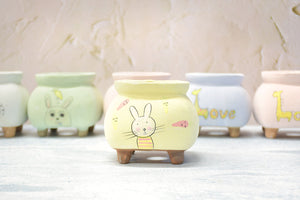 Animal pots - Handpainted succulent planters - Maifan pots (7.5cm * 8.5cm)