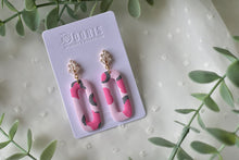 Load image into Gallery viewer, Pink Leopard Polymer Clay Earrings (style 5)
