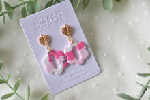 Load image into Gallery viewer, Pink Leopard Polymer Clay Earrings (style 1)
