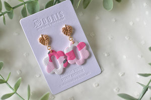 Pink Leopard Polymer Clay Earrings (style 1)