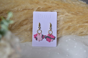 Pink Leopard Polymer Clay Earrings (style 6)