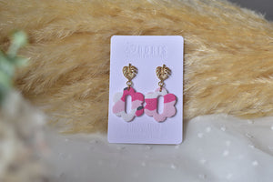 Pink Leopard Polymer Clay Earrings (style 1)