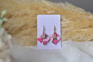 Pink Leopard Polymer Clay Earrings (style 7)