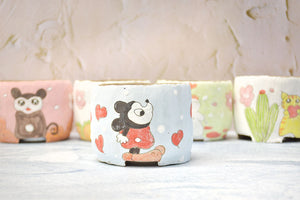 Handpainted cute pots - succulent pots - animal planters (9cm * 7.8cm)