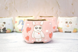 Handpainted cute pots - square succulent pots - animal planters (8cm * 7.2cm)