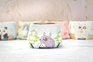 Handpainted cute pots - square succulent pots - animal planters (8cm * 7.2cm)