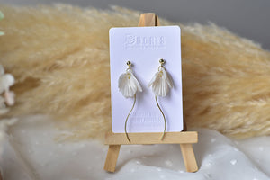 Petal Polymer Clay Earrings (white pearl 2)