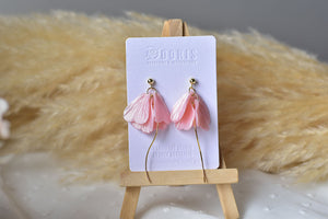 Petal Polymer Clay Earrings (pink pearl 1)