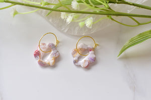 Dainty dangle earrings - polymer clay earrings (multi-colour)