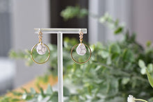 Load image into Gallery viewer, Water drop statement earrings - marbling style earrings (white)
