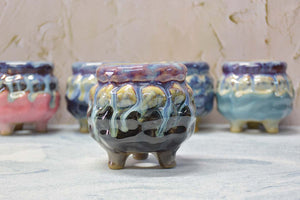 Glaze handmade pots - succulent planters - ceramic pots (9cm × 9.8cm)