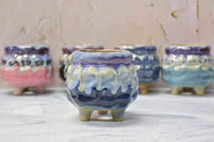 Glaze handmade pots - succulent planters - ceramic pots (9cm × 9.8cm)