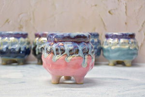 Glaze handmade pots - succulent planters - ceramic pots (9cm × 9.8cm)