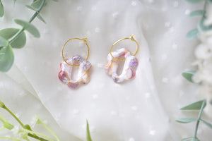 Dainty dangle earrings - polymer clay earrings (multi-colour)