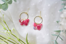 Load image into Gallery viewer, Butterfly Polymer Clay Earrings (translucent red)
