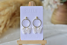 Load image into Gallery viewer, Butterfly Polymer Clay Earrings (white translucent)
