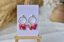 Load image into Gallery viewer, Butterfly Polymer Clay Earrings (translucent red)
