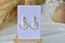 Load image into Gallery viewer, Water drop statement earrings - marbling style earrings (white)
