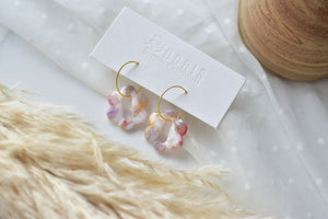 Dainty dangle earrings - polymer clay earrings (multi-colour)