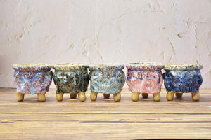 Designed handmade pots - succulent planters - ceramic pots (9.7cm * 9.6cm)