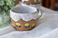 Load image into Gallery viewer, Handmade tulip mug - underglaze painted coffee mug
