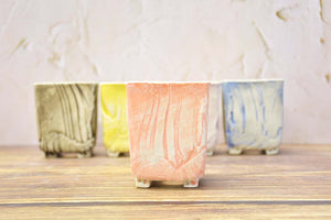 Square handmade pots - succulent planters - ceramic pots (6.7cm × 8.5cm)