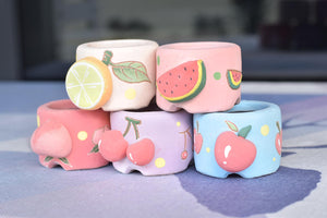 【Doris's collection】3D succulent pots - fruit round planter (6.3cm * 4cm)