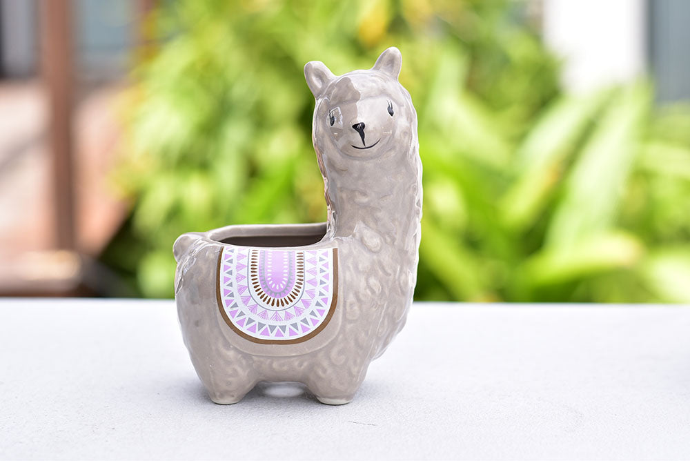 Alpaca succulent pot - animal flower planter (9.5cm*7.5cm*13.5cm)