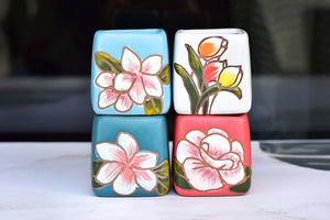 Handpainted flower pots - square succulent pots (6.3cm * 7.4cm)