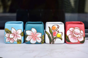 Handpainted flower pots - square succulent pots (6.3cm * 7.4cm)