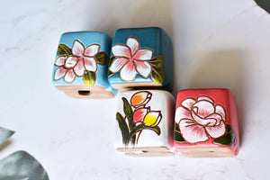 Handpainted flower pots - square succulent pots (6.3cm * 7.4cm)