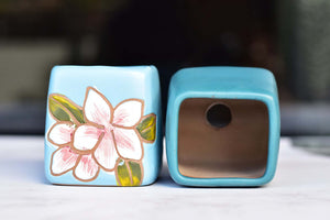 Handpainted flower pots - square succulent pots (6.3cm * 7.4cm)