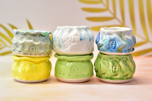 【Doris's collection】Small handmade pots - glaze succulent planter - flower pot