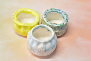 【Doris's collection】Small handmade pots - glaze succulent planter - flower pot