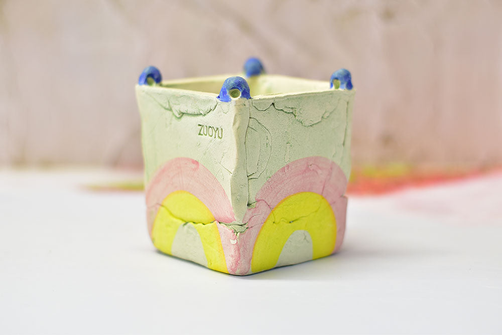 ZUOYU handmade pots - succulent planter - flower pots (8cm*8cm*9cm)