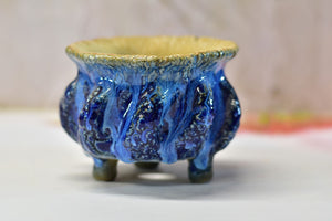 Blue glaze succulent pot - flower planter (9.5cm*8cm)