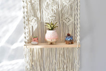 Load image into Gallery viewer, Macrame hanging plant holder with shelf (60cm*40cm)
