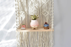 Macrame hanging plant holder with shelf (60cm*40cm)