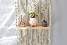 Load image into Gallery viewer, Macrame hanging plant holder with shelf (60cm*40cm)
