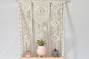 Macrame hanging plant holder with shelf (60cm*40cm)