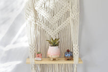 Load image into Gallery viewer, Macrame hanging plant holder with shelf (50cm*40cm)
