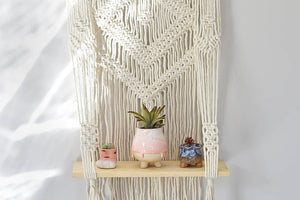 Macrame hanging plant holder with shelf (50cm*40cm)