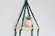 Load image into Gallery viewer, Macrame hanging plant holder with shelf
