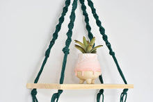 Load image into Gallery viewer, Macrame hanging plant holder with shelf
