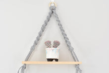 Load image into Gallery viewer, Macrame hanging plant holder with shelf
