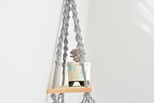 Load image into Gallery viewer, Macrame hanging plant holder with shelf
